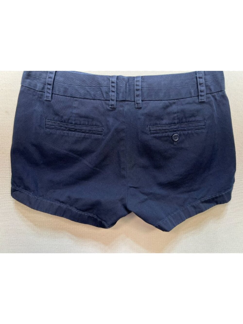 J.Crew Women's Cotton Chino Shorts Flat Front Size 2 Navy Blue Solid Pockets - Picture 10 of 10